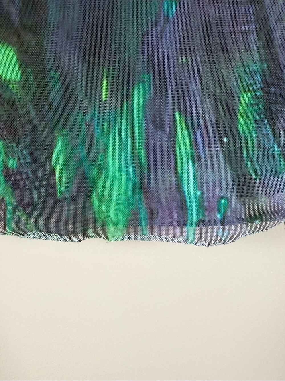 AKIRA Green & Black Abstract Mesh Long Sleeve Top –Sheer, Lightweight - Picture 8 of 10